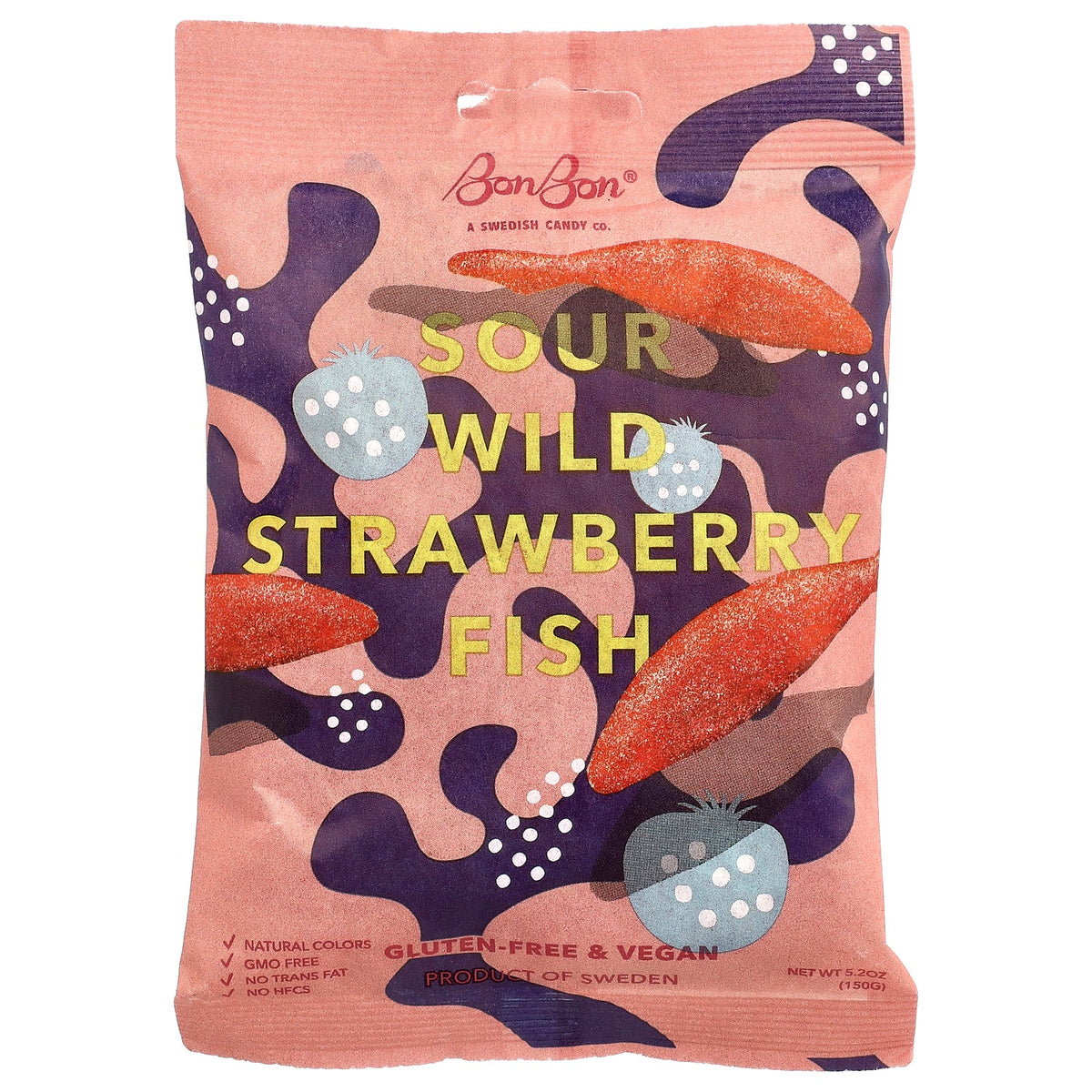 BonBon, Sour Wild Strawberry Fish, 5.2 oz (150 g)