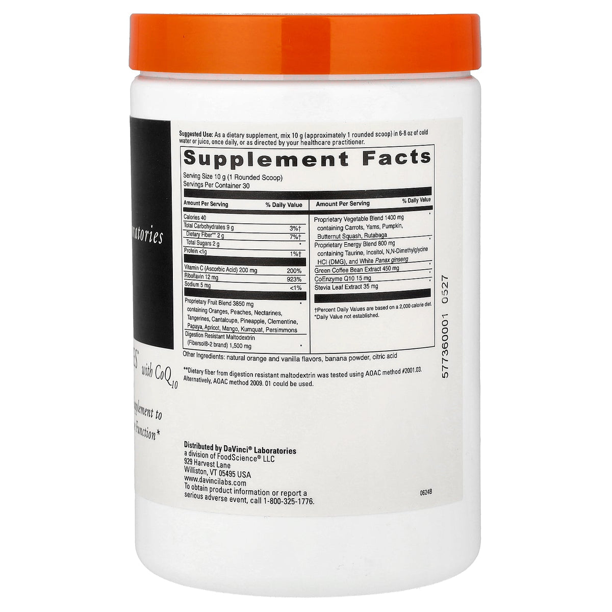 DaVinci Laboratories, Spectra Oranges™ with CoQ10, 10.58 oz (300 g)