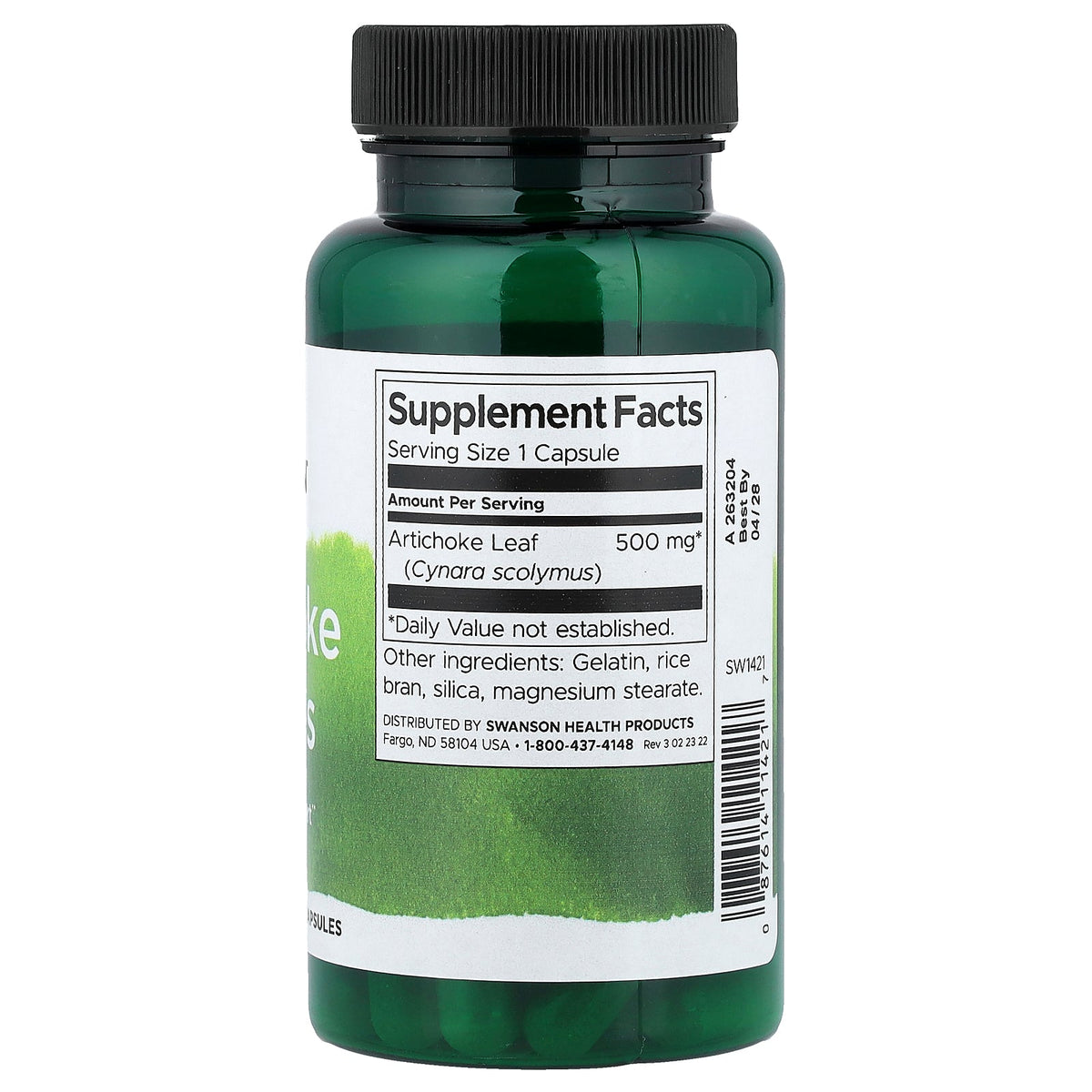 Swanson Vitamins, Artichoke Leaves, 500 mg, 60 Capsules