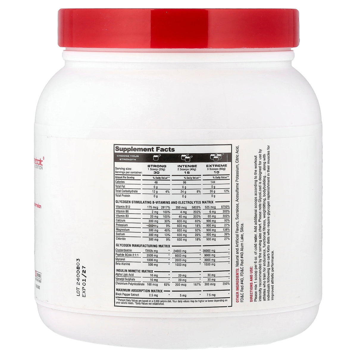 Metabolic Nutrition, GlycoLoad®, Watermelon, 600 g