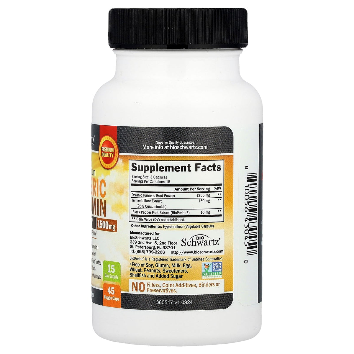 BioSchwartz, Turmeric Curcumin With BioPerine®, Ultra Premium, Supports Joint Health , 45 Veggie Caps
