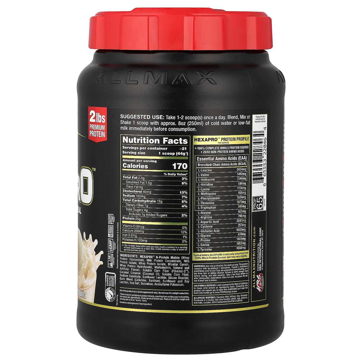 ALLMAX, Hexapro™, High-Protein Lean Meal, French Vanilla, 2 lbs (907 g)