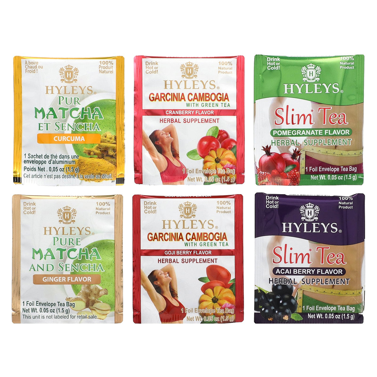 Hyleys Tea, 14 Days Weight Loss Kit, 42 Foil Envelope Tea Bags, 2.22 oz (63 g)