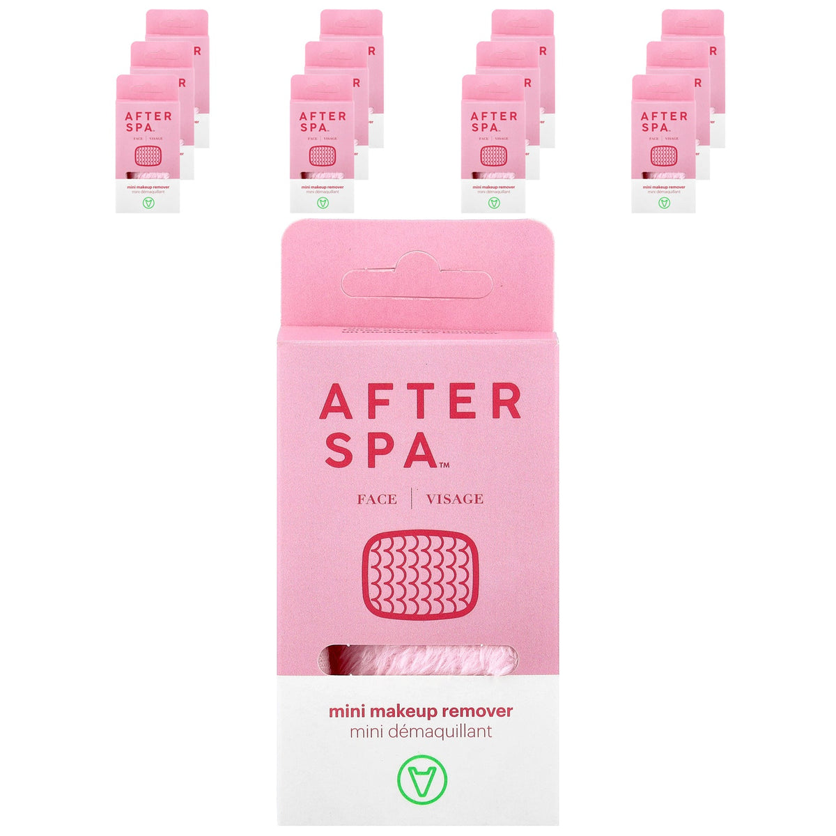 AfterSpa, Mini Makeup Remover, Pink, 12 Cloth