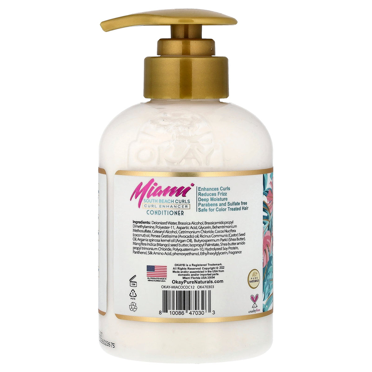 Okay Pure Naturals, Miami South Beach Curls, Conditioner, Coconut , 12 oz (354.8 ml)