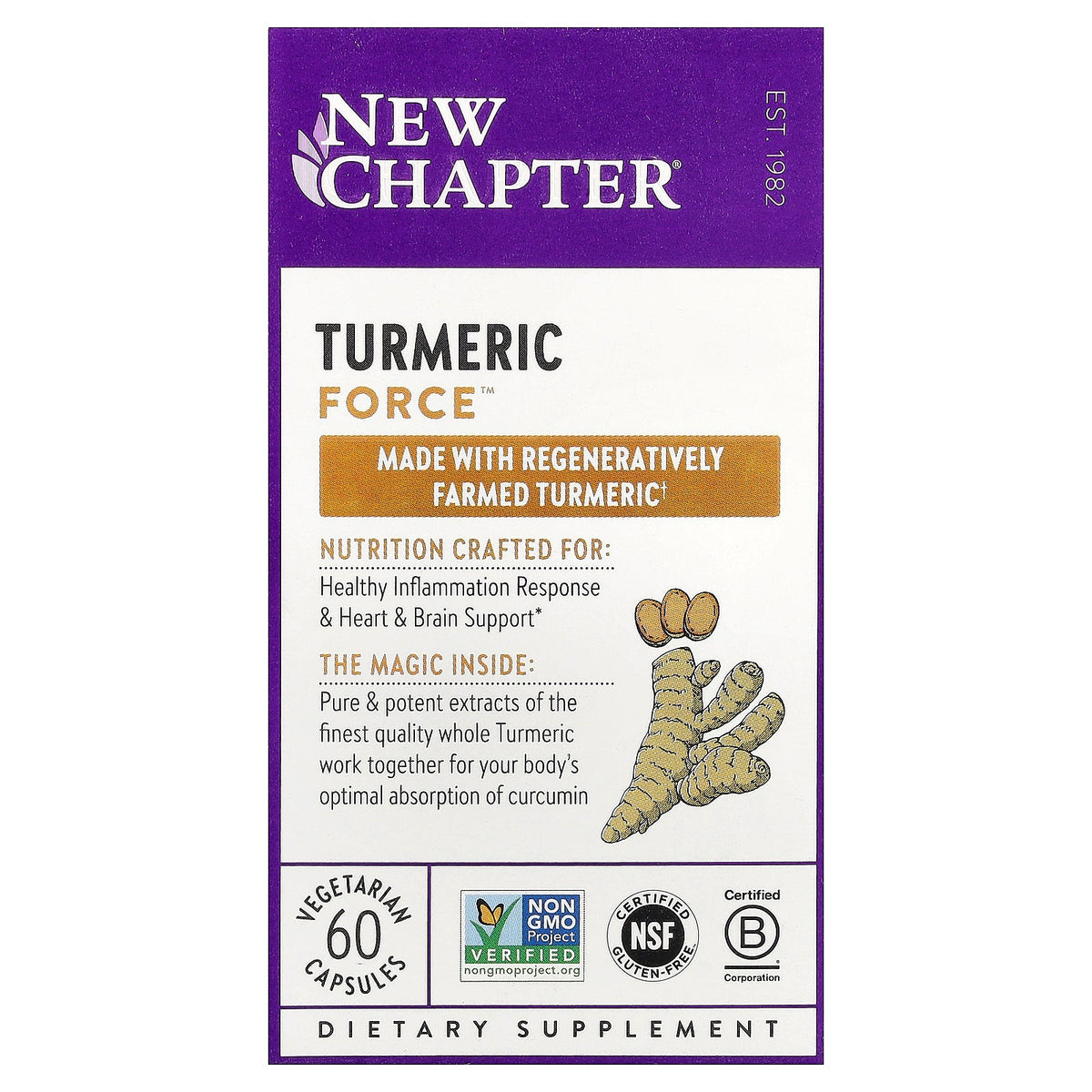New Chapter, Turmeric Force™, 60 Vegetarian Capsules