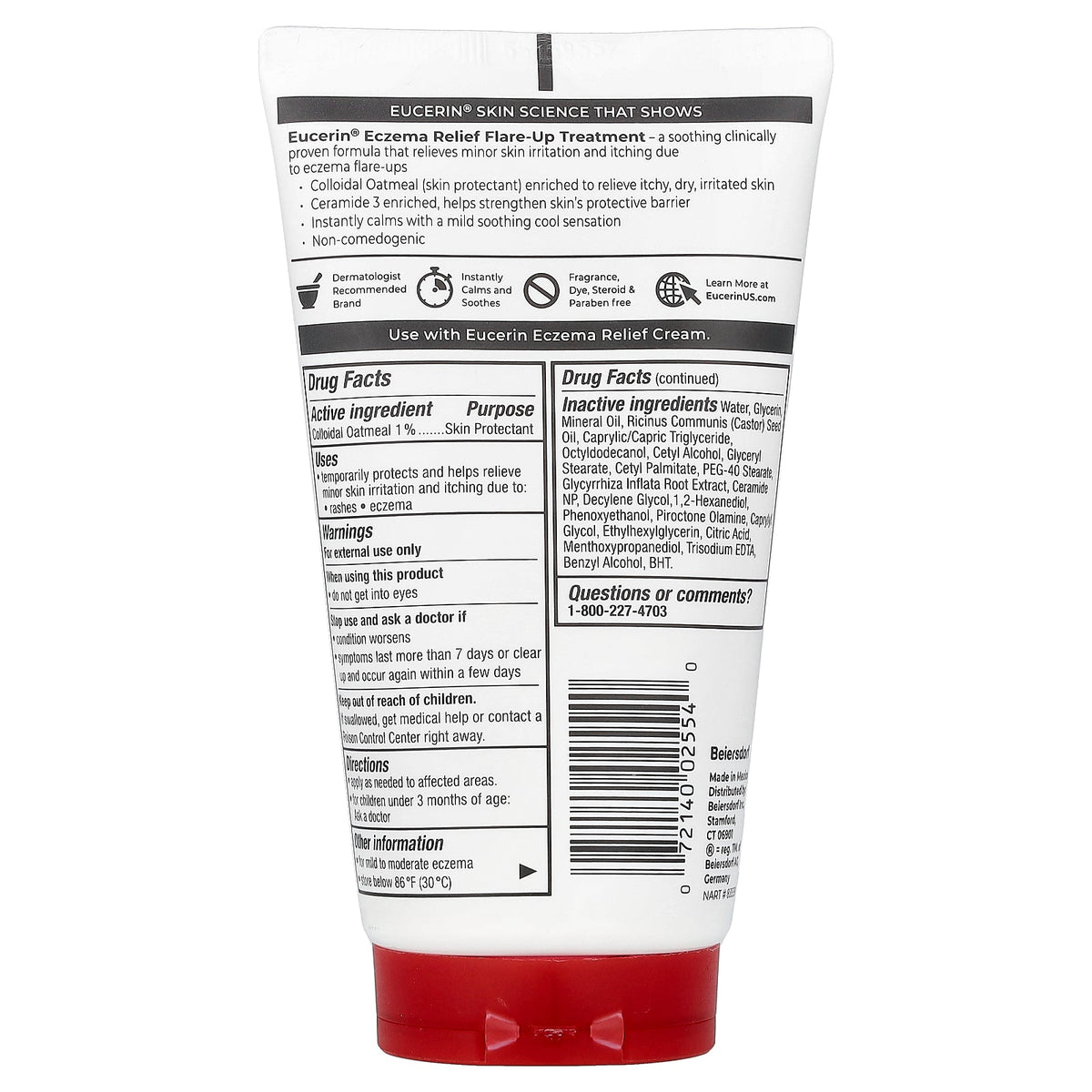 Eucerin, Eczema Relief Flare-Up Treatment, Fragrance Free, 5 oz (141 g)
