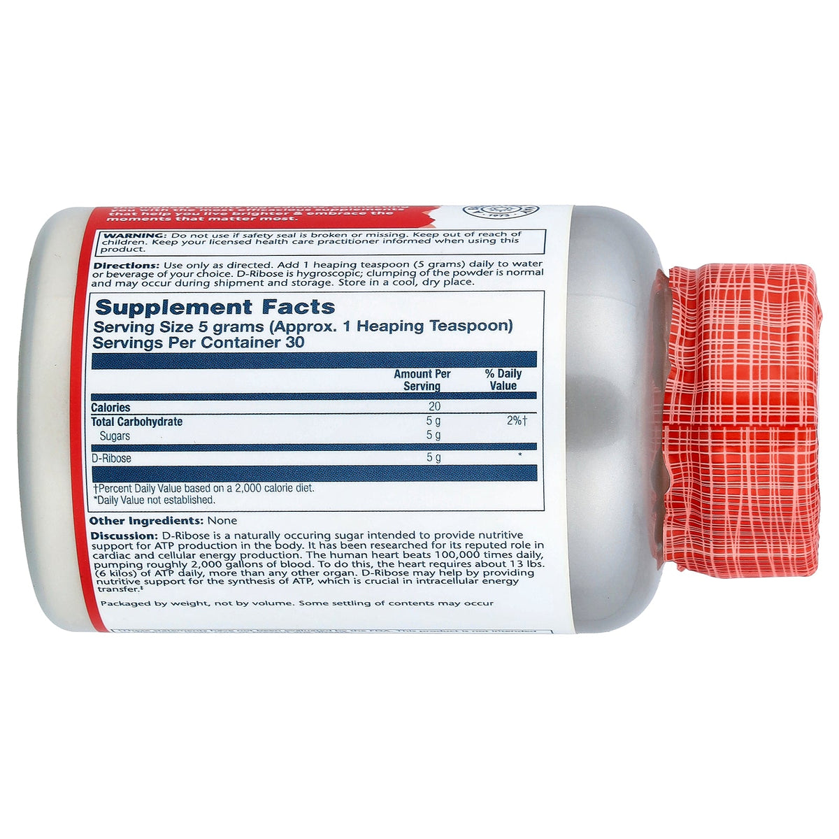 Solaray, D-Ribose Powder, 5.3 oz (150 g)