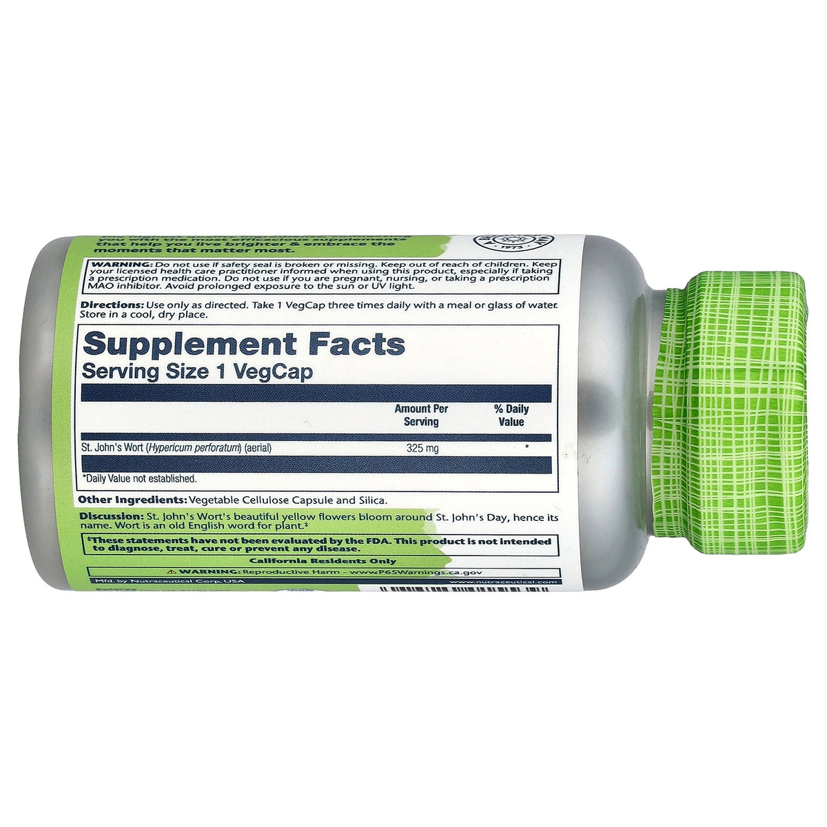 Solaray, True Herbs, St. John's Wort, 325 mg, 100 VegCaps