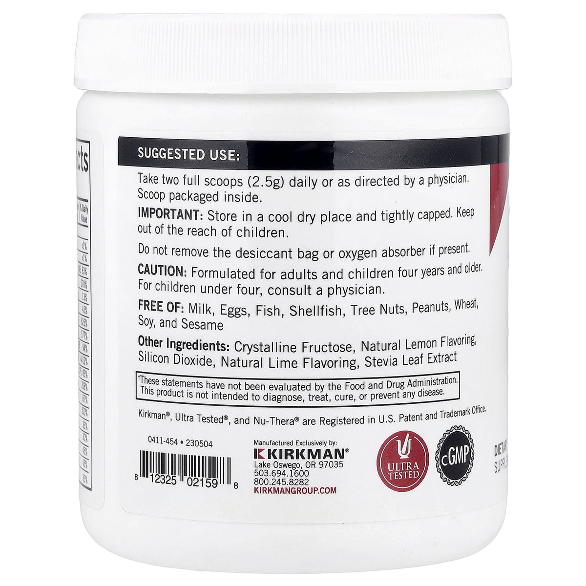 Kirkman Labs, Super Nu-Thera® Powder With Extra P5P, Natural Lemon, 16 oz (454 gm)