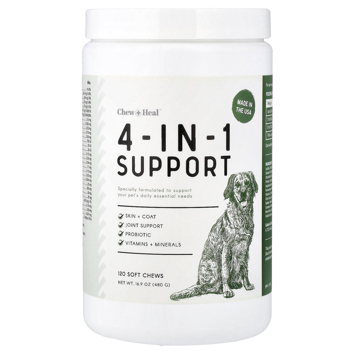 Chew + Heal, 4-in-1 Support, For Dogs, 120 Soft Chews, 16.9 oz (480 g)