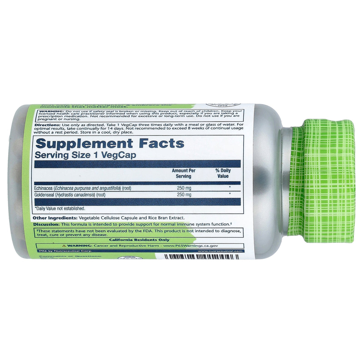Solaray, True Herbs, Echinacea Goldenseal, 100 VegCaps