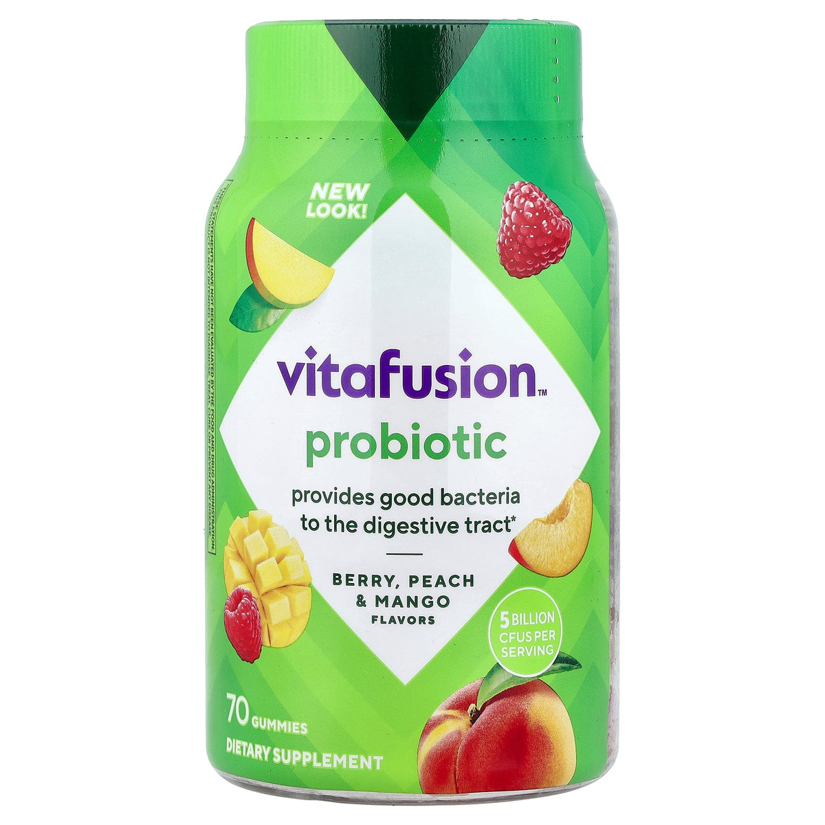 VitaFusion, Probiotic Gummies, Berry, Peach & Mango, 70 Gummies