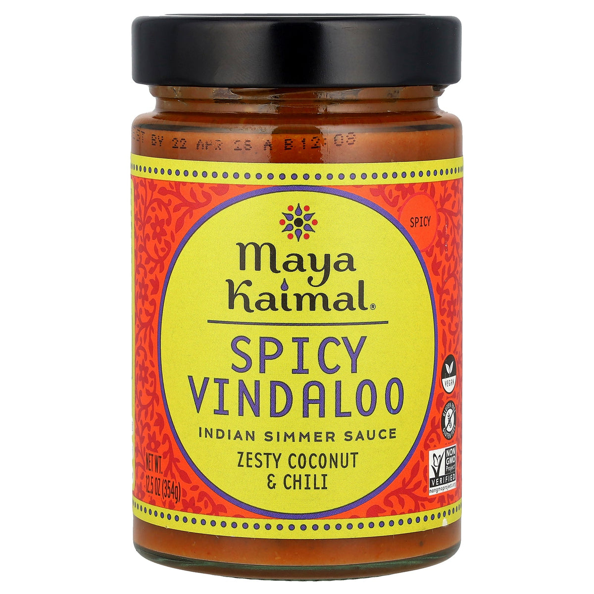 Maya Kaimal, Spicy Vindaloo, Indian Simmer Sauce, Spicy, Zesty Coconut & Chili, 12.5 oz (354 g)