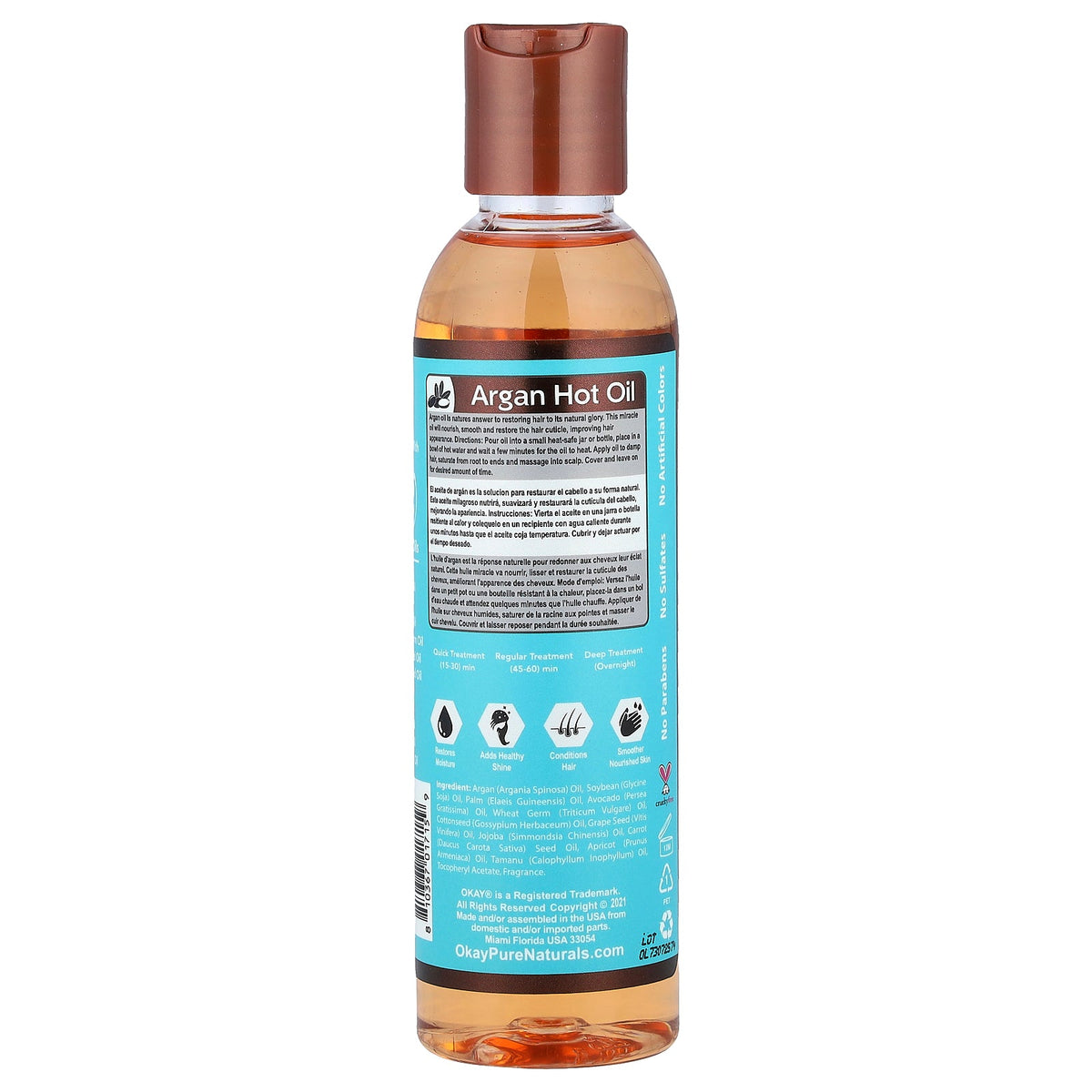 Okay Pure Naturals, Argan Hot Oil Treatment, 6 oz (177 ml)