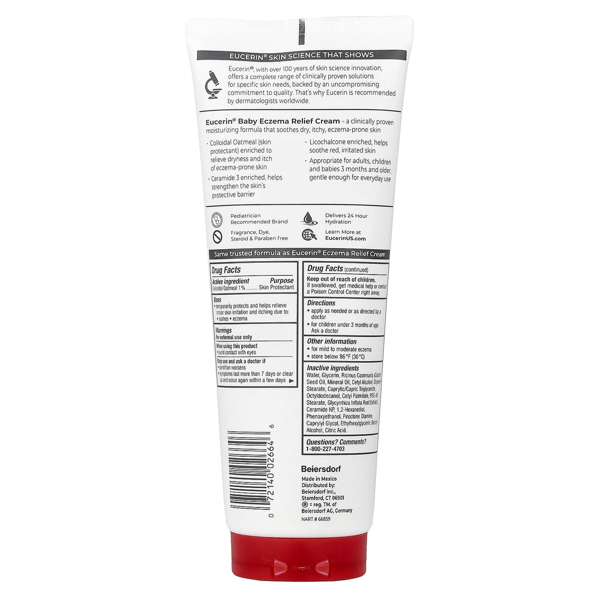 Eucerin, Baby, Eczema Relief Cream, Fragrance Free , 8 oz (226 g)