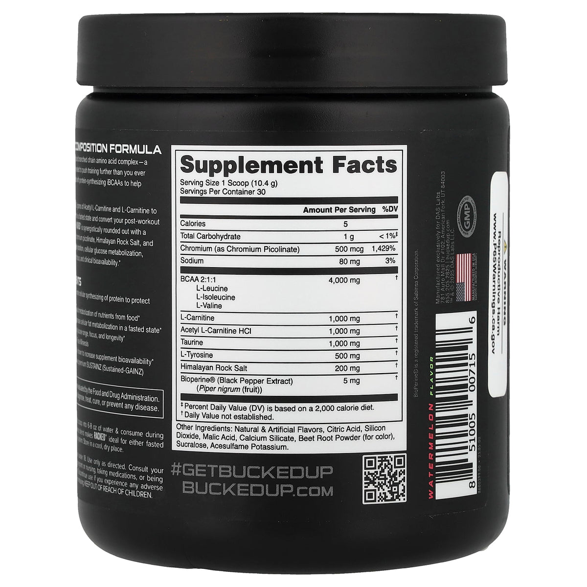 Bucked Up, Racked® BCAA, Watermelon, 11 oz (312 g)