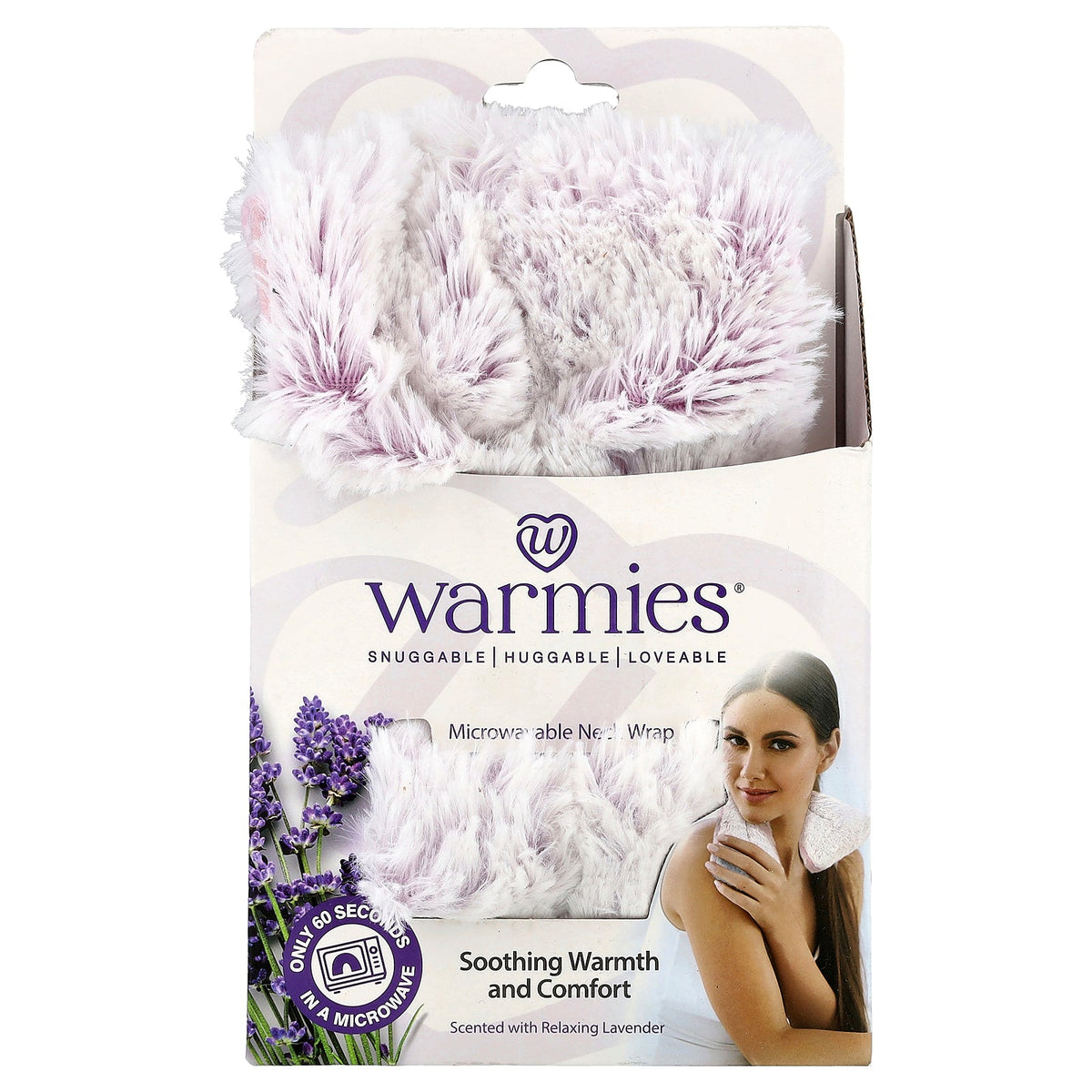 Warmies, Microwavable Neck Wrap, Marshmallow Lavender, Relaxing Lavender, 1 Wrap