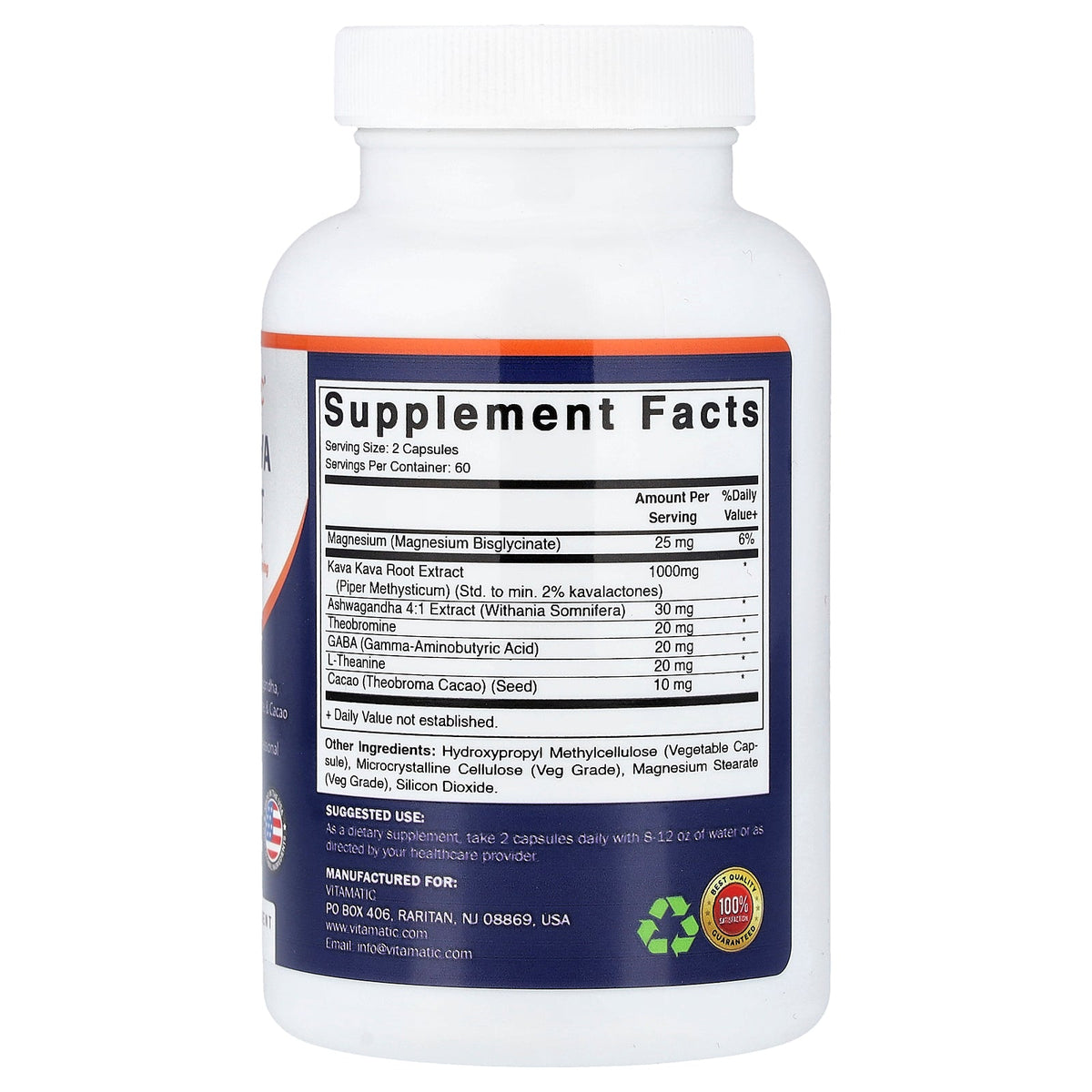 Vitamatic, Kava Kava Extract, 120 Capsules (500 mg per Capsule)