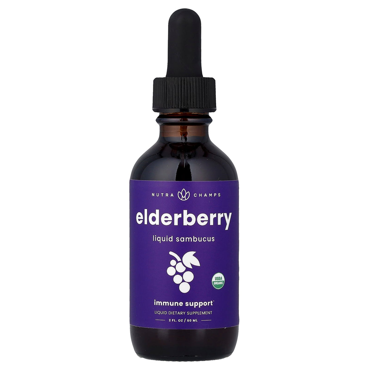 NutraChamps, Elderberry, Sambucus, Liquid Drops, 2 fl oz (60 ml)