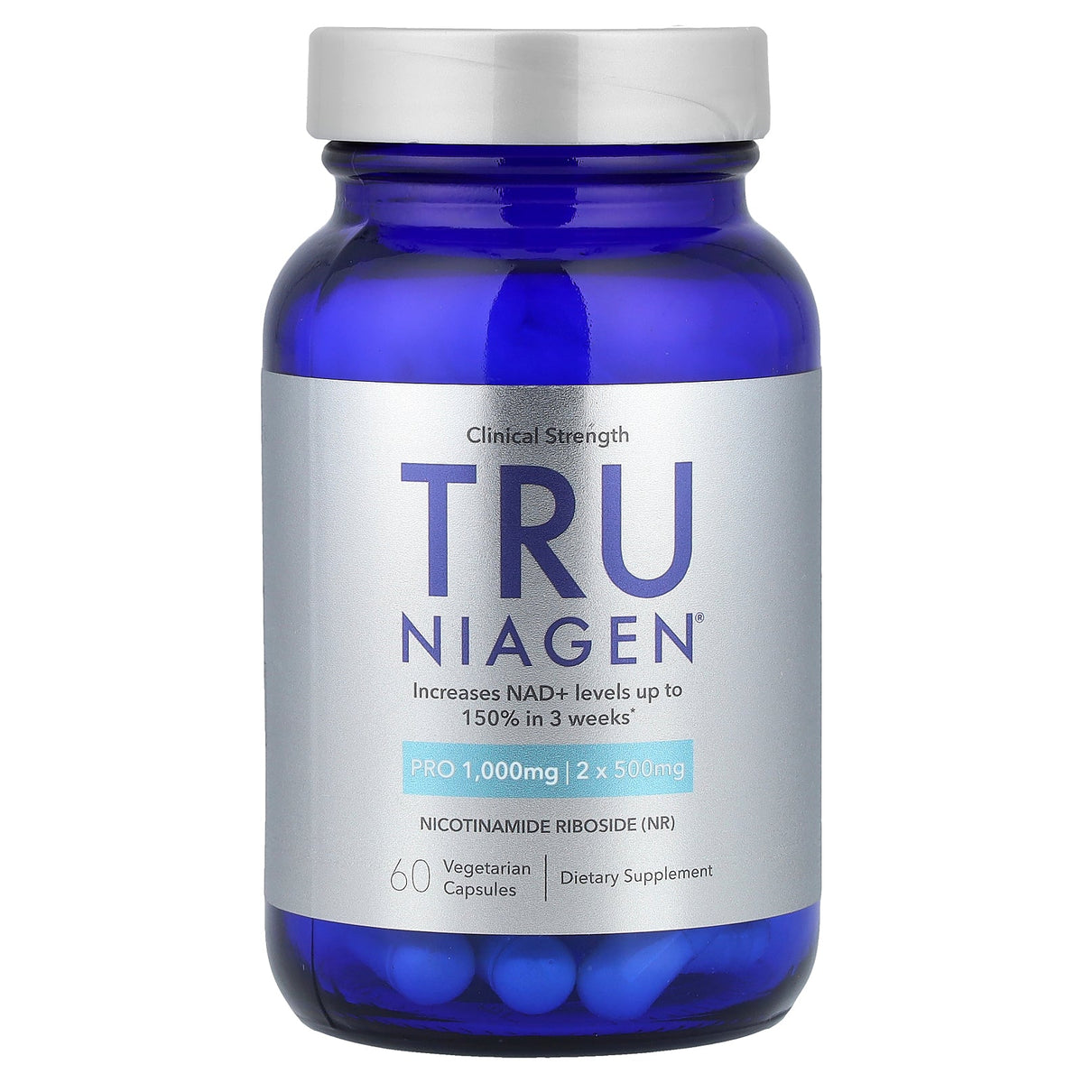 Tru Niagen, Pro, Nicotinamide Riboside, 60 Vegetarian Capsules (500 mg per Capsule)