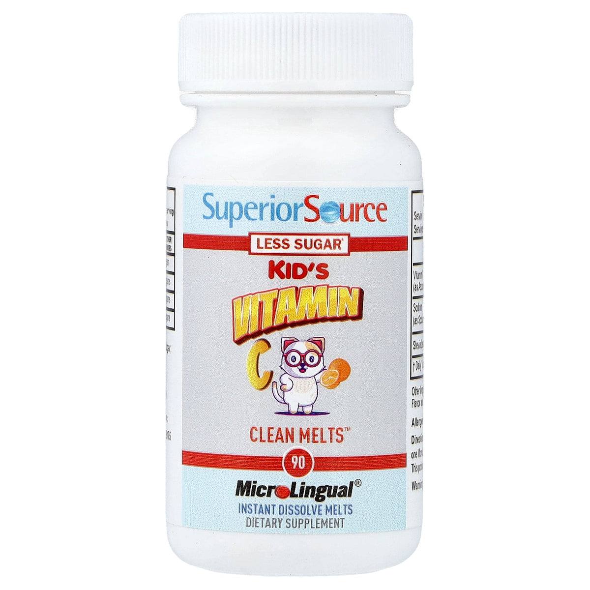 Superior Source, Kid's Vitamin C, Clean Melts™, Orange, 90 MicroLingual® Instant Dissolve Melts