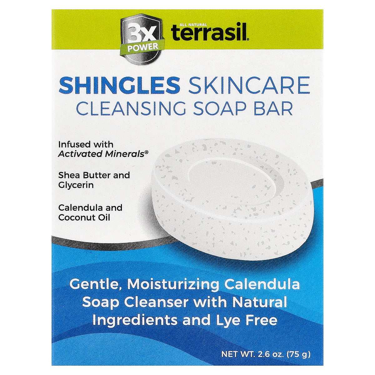 Terrasil, Shingles Skincare Cleaning Soap Bar, 2.6 oz (75 g)