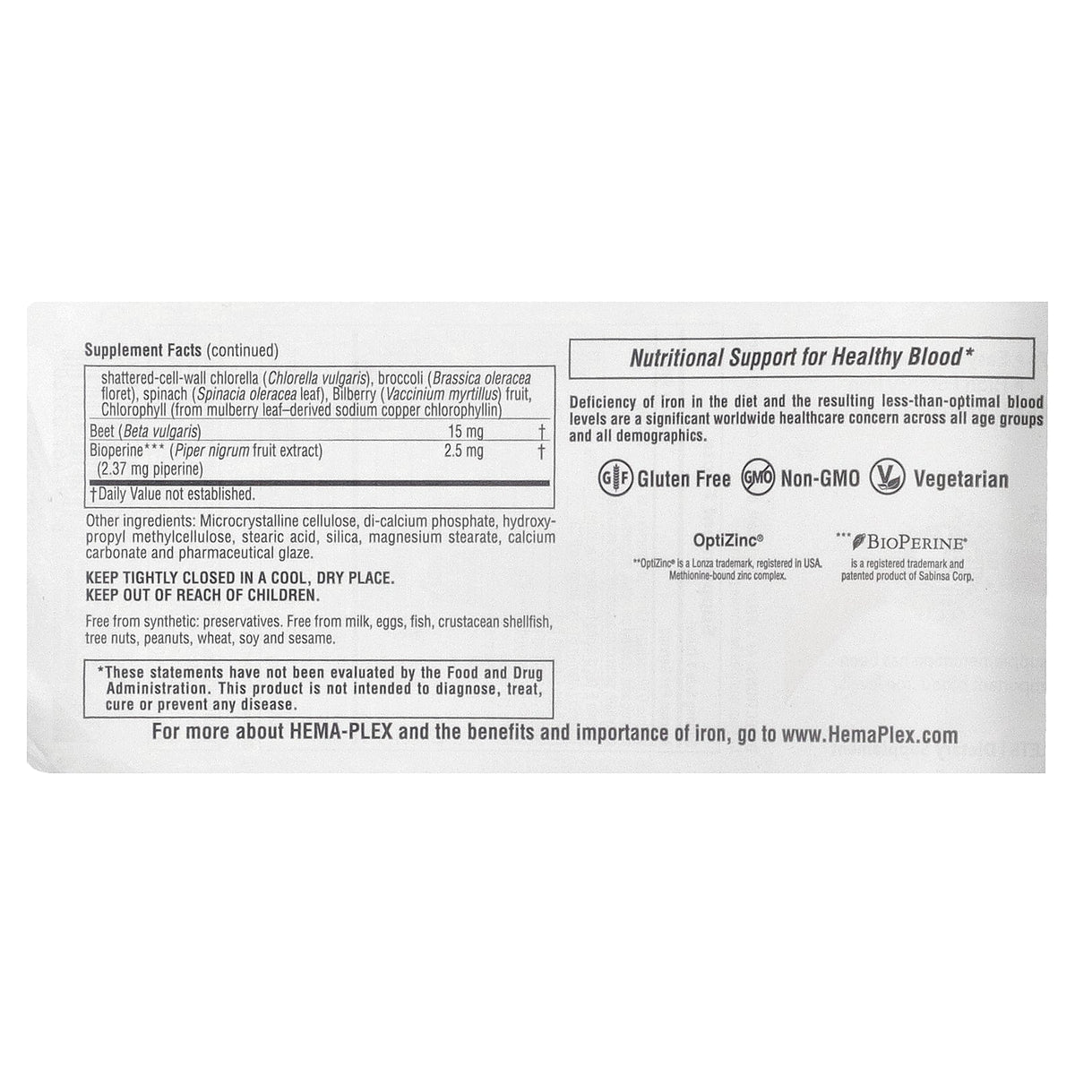 NaturesPlus, Hema-Plex®, Iron with Essential Nutrients for Healthy Red Blood Cells, 30 Slow Release Tablets