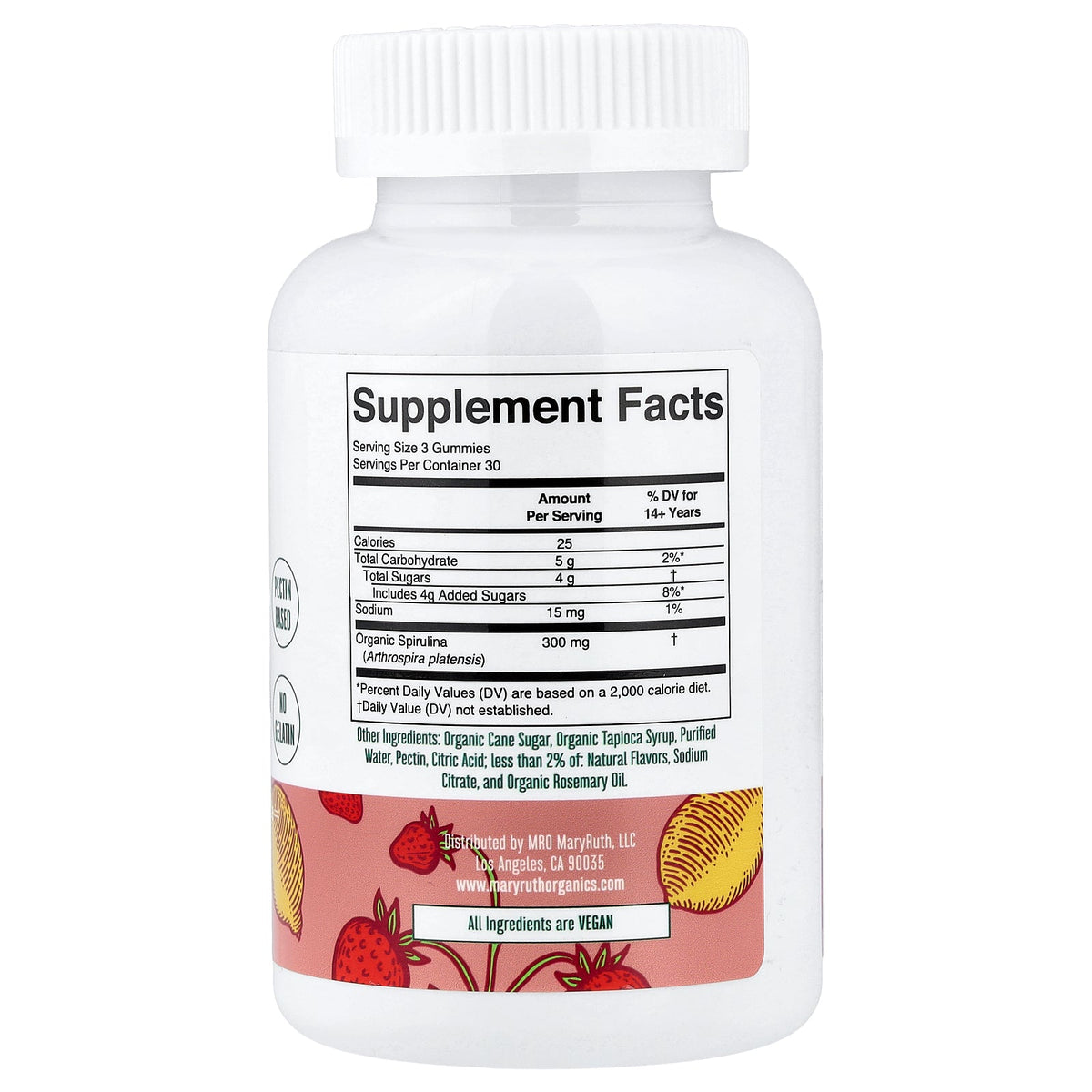 MaryRuth's, Spirulina Gummies, Strawberry Lemonade, 90 Gummies