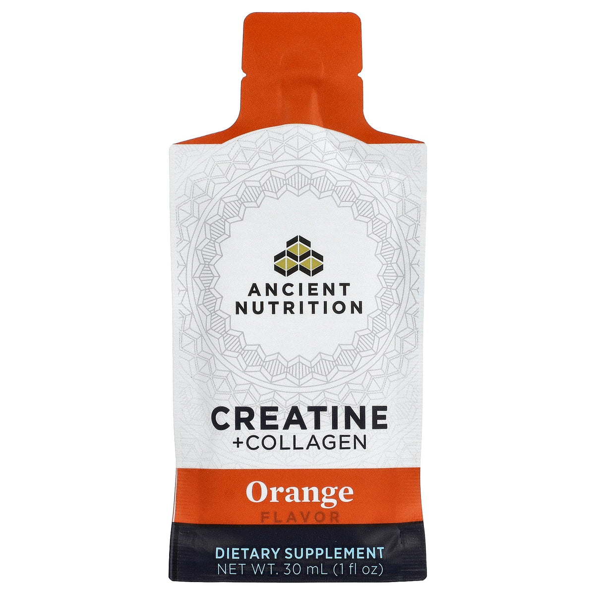 Ancient Nutrition, Creatine + Collagen, Orange, 15 Gel Packs, 1 fl oz (30 ml) Each
