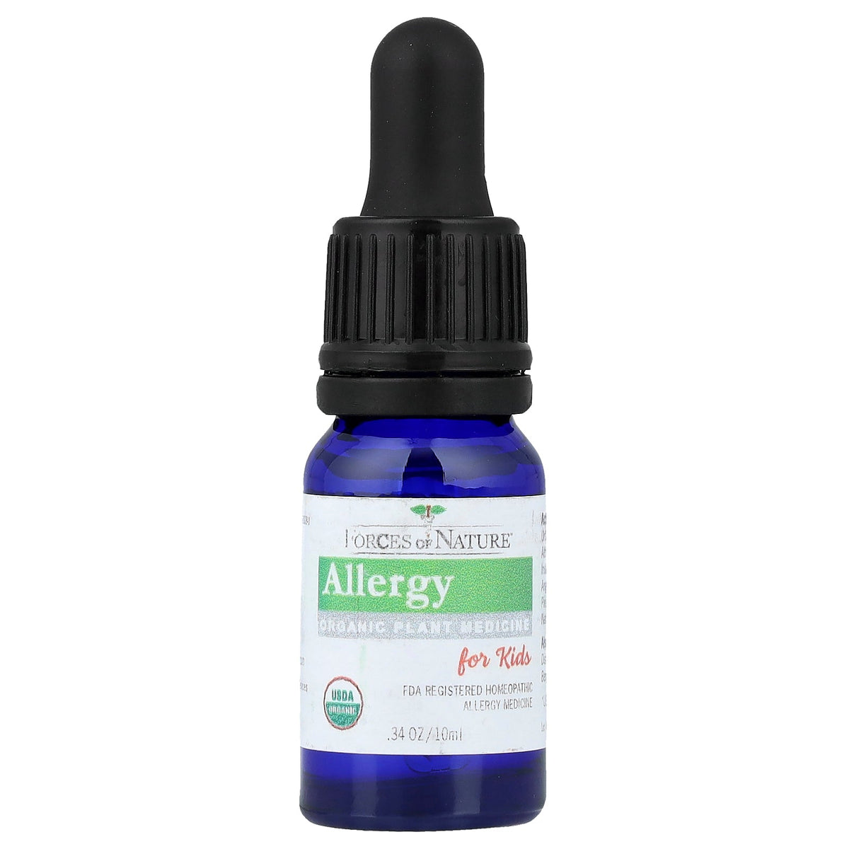 Forces of Nature, Allergy, Organic Plant Medicine, For Kids Ages 3-12, Orange, 0.34 fl oz (10 ml)