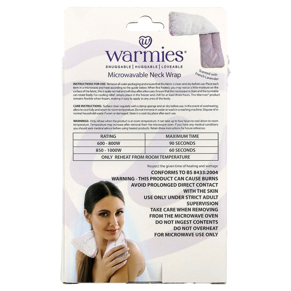 Warmies, Microwavable Neck Wrap, Marshmallow Lavender, Relaxing Lavender, 1 Wrap