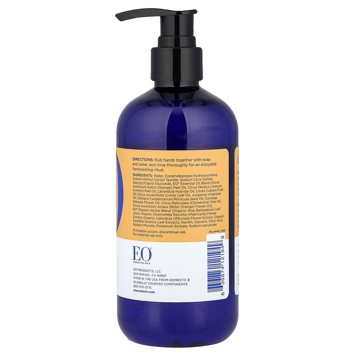 EO Products, Hand Soap, Uplifting Orange Blossom Vanilla, 12 fl oz (355 ml)