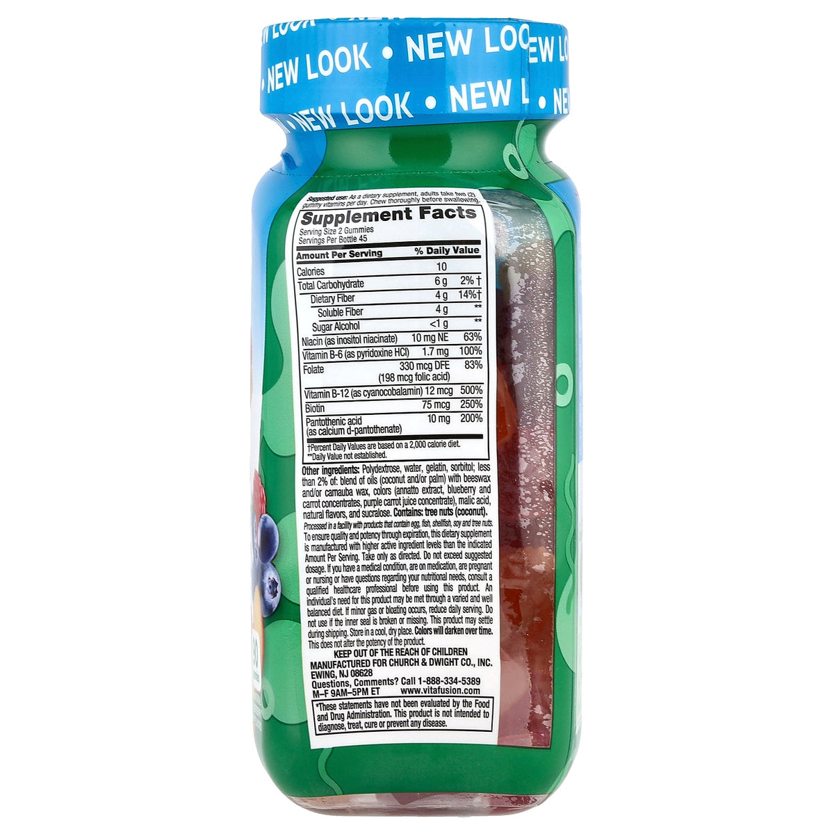 VitaFusion, FiberWell™ Fit Vitamins, Sugar Free, Natural Peach, Raspberry & Berry, 90 Gummies