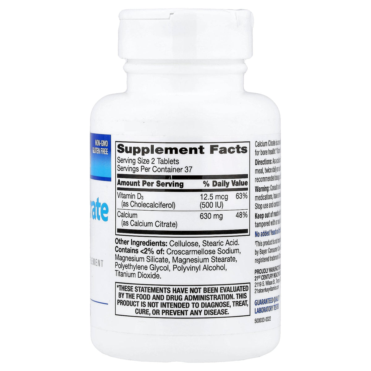 21st Century, Calcium Citrate + D3 Maximum, 75 Tablets