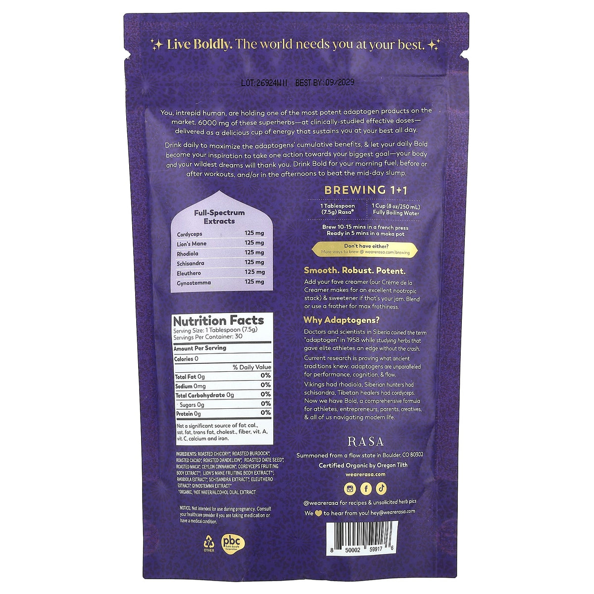 Rasa, Potent Energy Tonic, Bold, 8 oz (226 g)