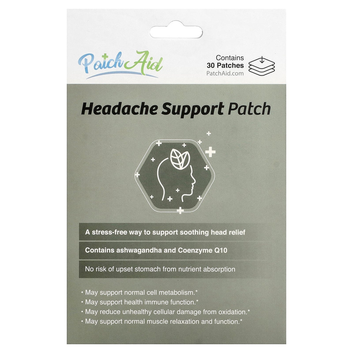 PatchAid, Headache Support Patch, 30 Patches