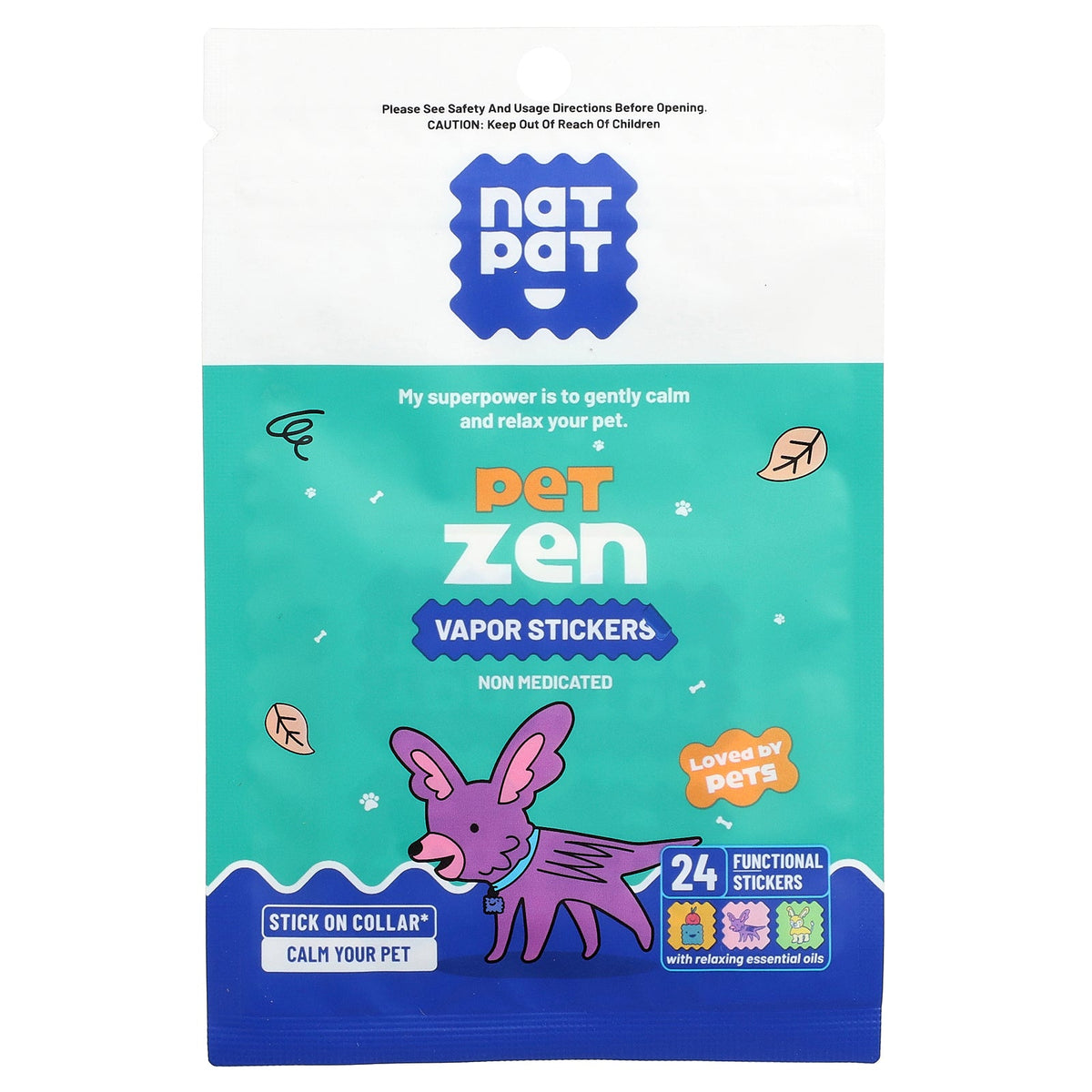 NATPAT, Pet Zen, Vapor Stickers, 24 Stickers
