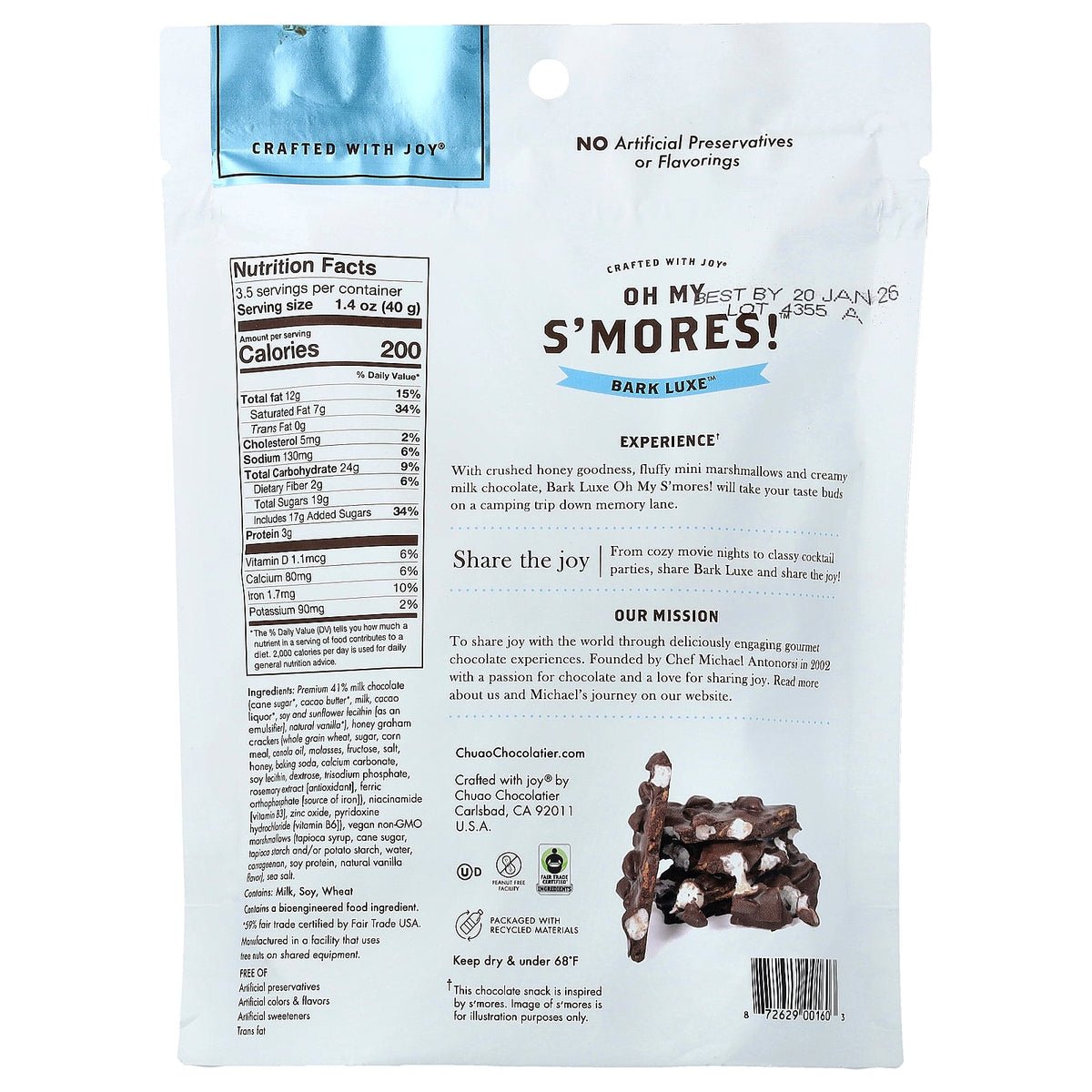 Chuao Chocolatier, Bark Luxe™, Oh My Smores!™, 5 oz (142 g)