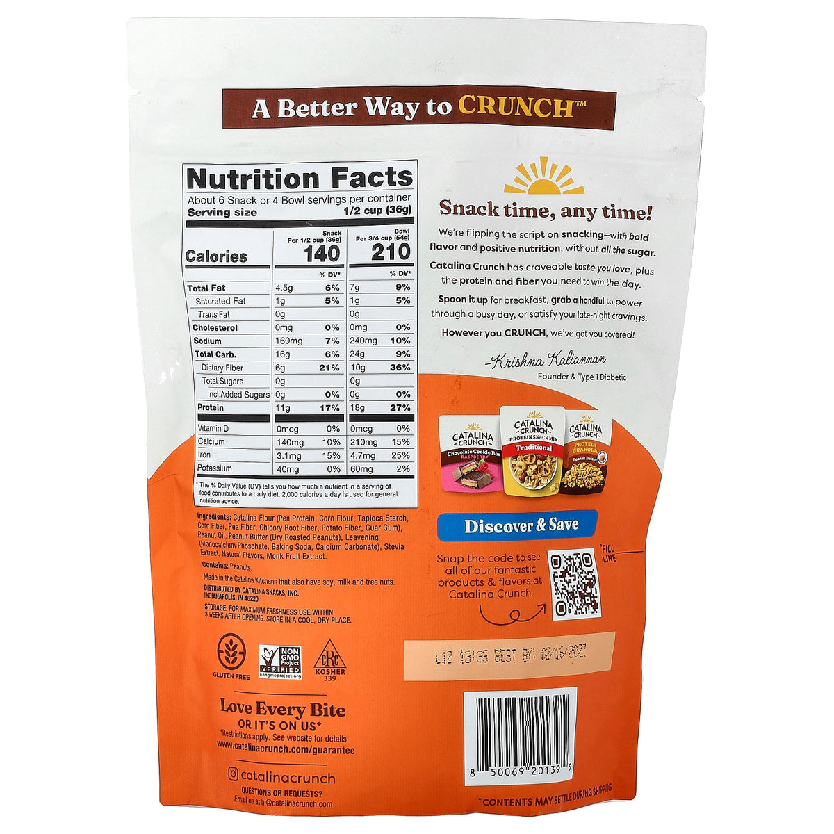 Catalina Crunch, Protein Cereal, Peanut Butter, 8 oz (227 g)