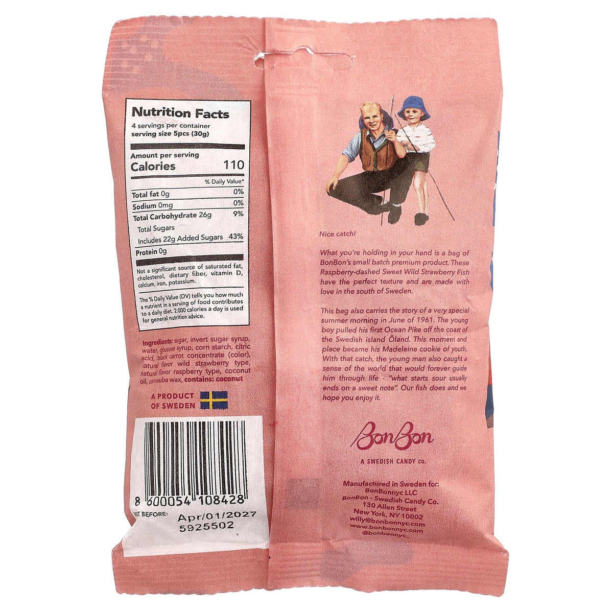BonBon, Sweet Wild Strawberry Fish, 5.2 oz (150 g)