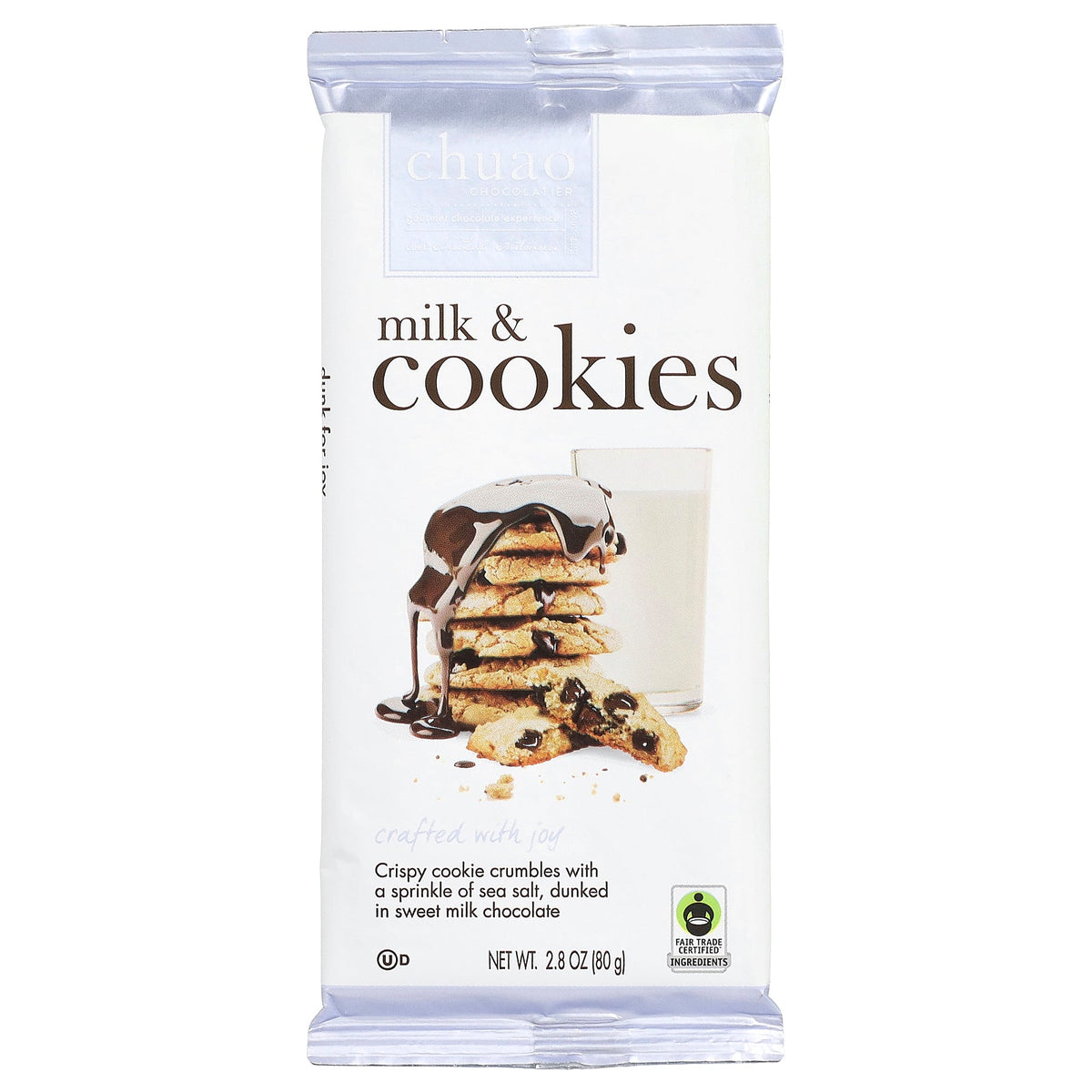 Chuao Chocolatier, Milk Chocolate Bar, Milk & Cookies, 2.8 oz (80 g)