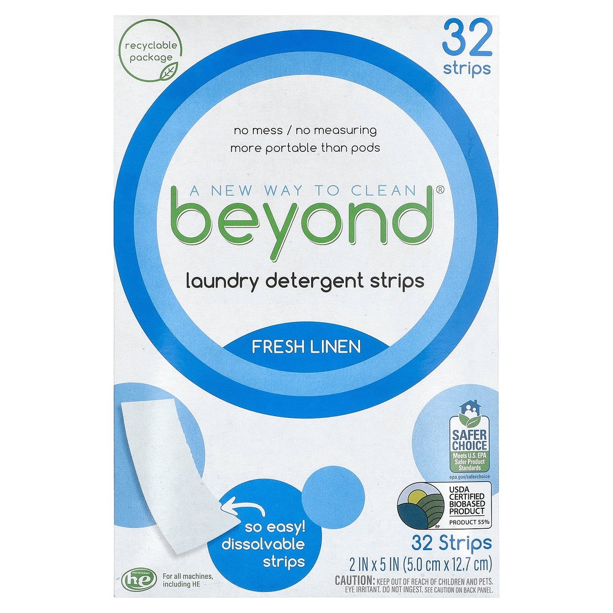 Beyond, Laundry Detergent Strips, Fresh Linen, 32 Strips