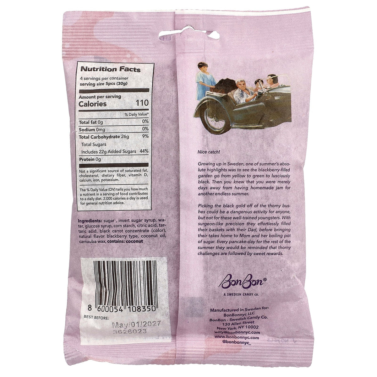BonBon, Sour Blackberry Fish, 5.2 oz (150 g)