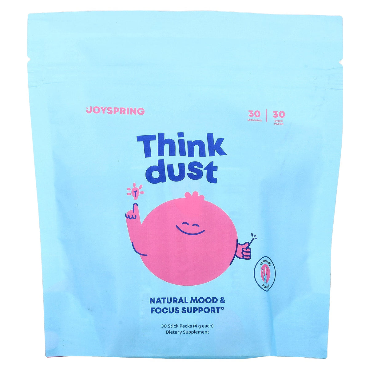 JoySpring, Think Dust, Lemonade, 30 Stick Packs (4 g Each)