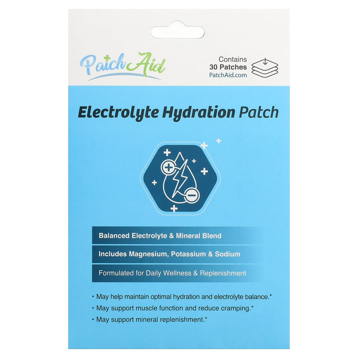 PatchAid, Electrolyte Hydration Patch, 30 Patches