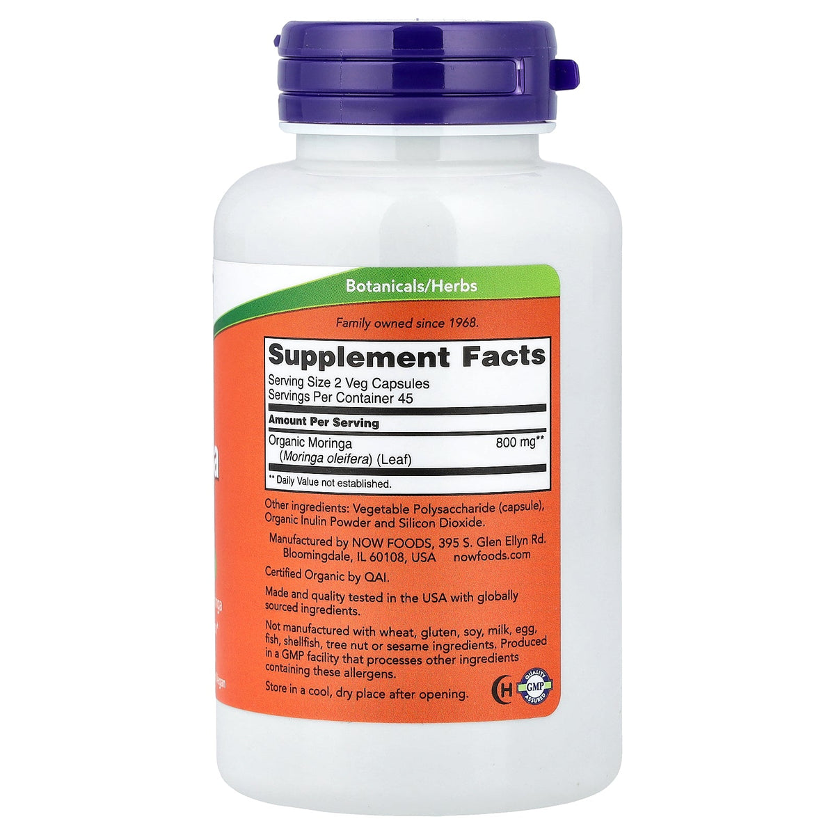 NOW Foods, Moringa Leaf, 90 Veg Capsules (400 mg per Capsule)