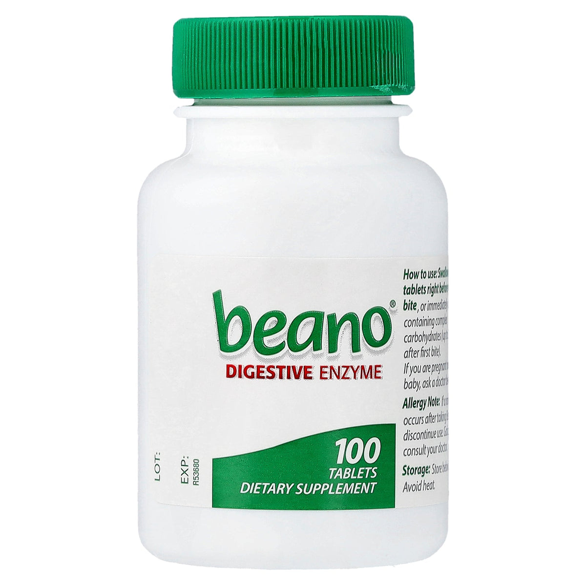 Beano, Digestive Enzyme, 100 Tablets (400 GALU per Tablet)