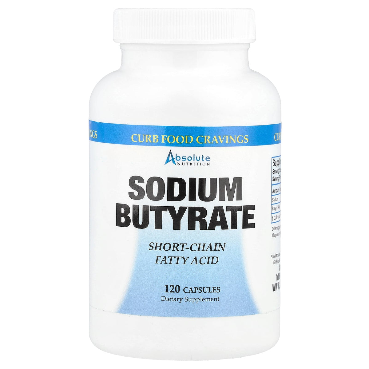 Absolute Nutrition, Sodium Butyrate, 120 Capsules