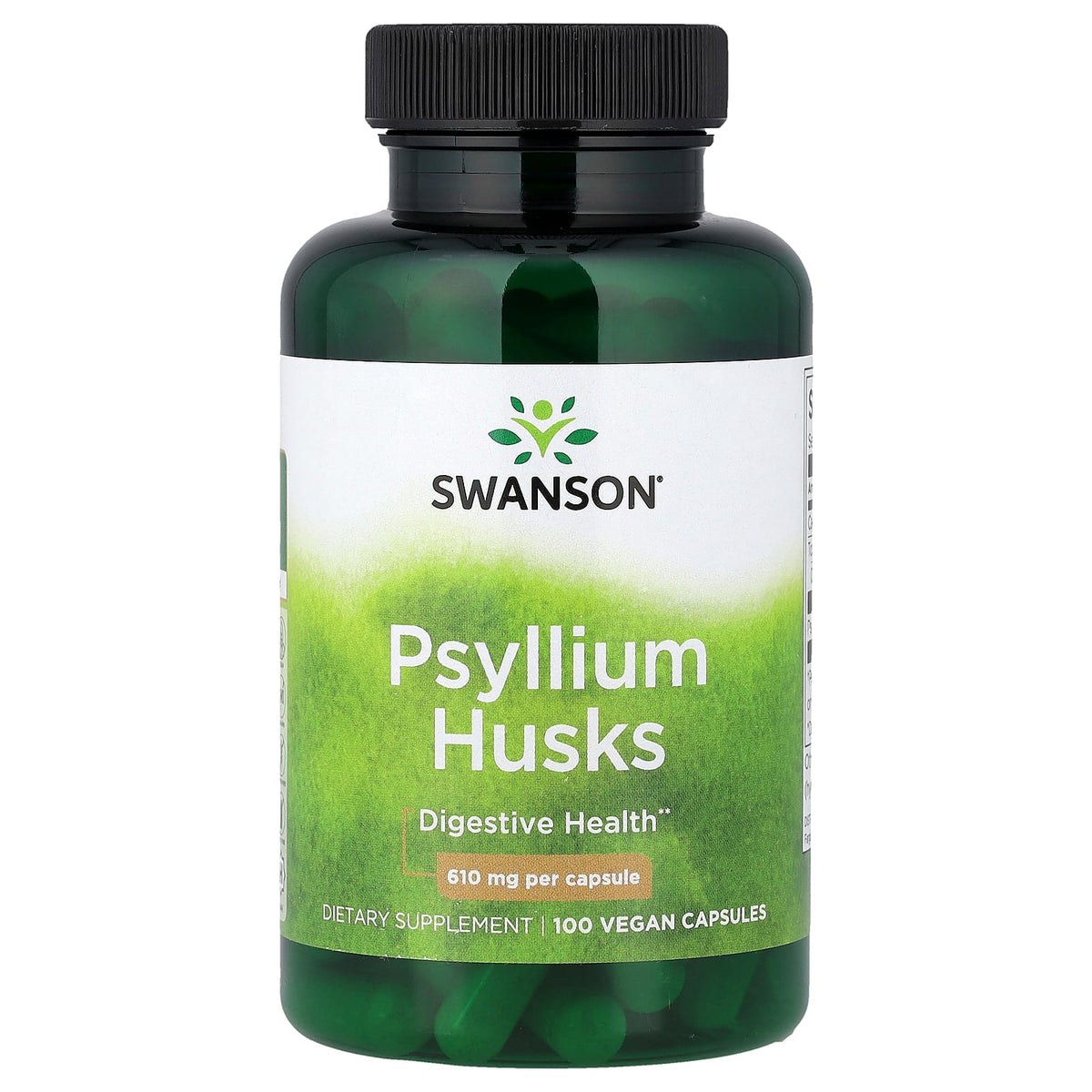 Swanson Vitamins, Psyllium Husks, 610 mg, 100 Vegan Capsules